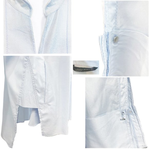 ZARA WOMAN Pale Blue Tunic, loose fit. - Picture 5 of 5